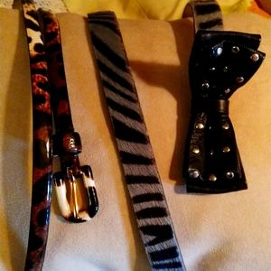 Set of two animal print plus size belts